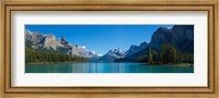 Framed Maligne Lake with Canadian Rockies in the background, Jasper National Park, Alberta, Canada