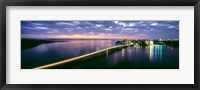 Framed Estero Boulevard at night, Fort Myers Beach, Estero Island, Lee County, Florida, USA