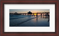 Framed Pier at sunset, Fort Myers Beach, Estero Island, Lee County, Florida, USA
