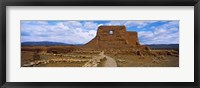 Framed Main structure in Pecos Pueblo mission church ruins, Pecos National Historical Park, New Mexico, USA
