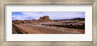Framed Landscape view of church ruins, Pecos National Historical Park, New Mexico, USA