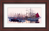 Framed Tall ship in Douarnenez harbor, Finistere, Brittany, France