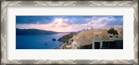 Framed Town at the waterfront, Santorini, Cyclades Islands, Greece