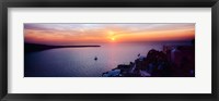 Framed Town at sunset, Santorini, Cyclades Islands, Greece