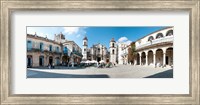 Framed Facade of a cathedral, Plaza De La Catedral, Old Havana, Havana, Cuba