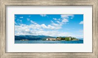Framed Buildings on an island in a lake, Isola dei Pescatori, Isola Bella, Stresa, Lake Maggiore, Piedmont, Italy