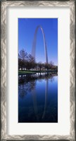 Framed Gateway Arch reflecting in the river, St. Louis, Missouri, USA