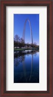 Framed Gateway Arch reflecting in the river, St. Louis, Missouri, USA