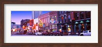 Framed Street scene at dusk, Nashville, Tennessee, USA