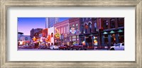 Framed Street scene at dusk, Nashville, Tennessee, USA