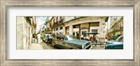 Framed Old cars on a street, Havana, Cuba