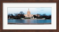 Framed Government building at dusk, Capitol Building, National Mall, Washington DC