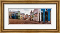 Framed Colorful buildings, Pelourinho, Salvador, Bahia, Brazil