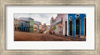Framed Colorful buildings, Pelourinho, Salvador, Bahia, Brazil