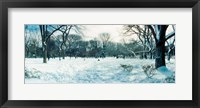 Framed Snow covered park, Lower East Side, Manhattan, New York City, New York State, USA
