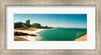 Framed Copacabana Beach with buildings in the background, Rio de Janeiro, Brazil