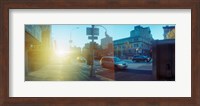 Framed Delancey Street at sunrise, Lower East Side, Manhattan, New York City, New York State, USA