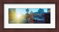 Framed Delancey Street at sunrise, Lower East Side, Manhattan, New York City, New York State, USA