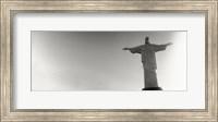 Framed Low angle view of Christ The Redeemer, Corcovado, Rio de Janeiro, Brazil (black and white)