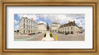 Framed Nicephore Niepce Statue at town square, Port Villiers Square, Chalon-Sur-Saone, Burgundy, France