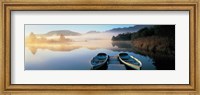 Framed Rowboats at the lakeside, English Lake District, Grasmere, Cumbria, England