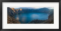 Framed Lake surrounded by mountains, Quilotoa, Andes, Cotopaxi Province, Ecuador