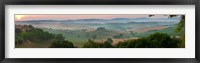 Framed High angle view of the valley at sunset, Val d'Orcia, Tuscany, Italy