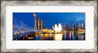 Framed Bridge across the river, Helix Bridge, Marina Bay Sands, Art Science Museum, Singapore City, Singapore