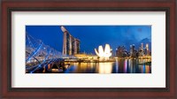 Framed Bridge across the river, Helix Bridge, Marina Bay Sands, Art Science Museum, Singapore City, Singapore