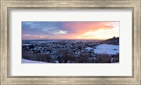 Framed High angle view of a town in winter, Wotton-Under-Edge, Gloucestershire, England