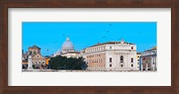 Framed St. Peter's Basilica in Vatican City, Ponte Sant Angelo, Rome, Lazio, Italy