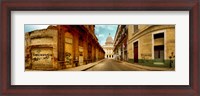 Framed Buildings along street, El Capitolio, Havana, Cuba