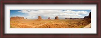 Framed Buttes in a desert, The Mittens, Monument Valley Tribal Park, Monument Valley, Utah, USA