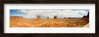 Framed Buttes in a desert, The Mittens, Monument Valley Tribal Park, Monument Valley, Utah, USA
