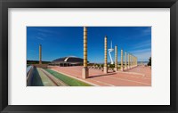 Framed Calatrava Tower at Olympic Ring in Montjuic, Barcelona, Catalonia, Spain