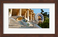 Framed Low angle view of Hall of Columns, Park Guell, Barcelona, Catalonia, Spain