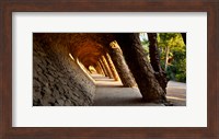 Framed Corridor in a park, Park Guell, Barcelona, Catalonia, Spain