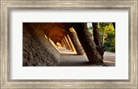 Framed Corridor in a park, Park Guell, Barcelona, Catalonia, Spain