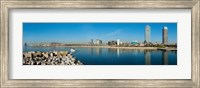 Framed City view from Port Olimpic, Barcelona, Catalonia, Spain