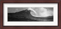 Framed Waves in the sea, Maui, Hawaii (black and white)