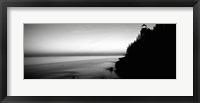 Framed Lighthouse on the coast in black and white, Bass Head Lighthouse Maine