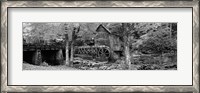 Framed Glade Creek Grist Mill, Babcock State Park, West Virginia, USA (Black & White)