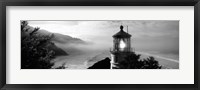 Framed Heceta Head Lighthouse in Black and White, Oregon