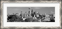 Framed View of city in black and white, Seattle, King County, Washington State, USA 2010
