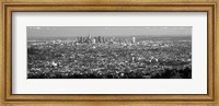 Framed Black and White View of Los Angeles from a Distance