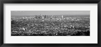 Framed Black and White View of Los Angeles from a Distance