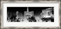 Framed Las Vegas Hotels at Night (black & white)