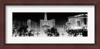 Framed Las Vegas Hotels at Night (black & white)