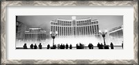 Framed Bellagio Resort And Casino Lit Up At Night, Las Vegas (black & white)