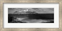 Framed Nubble Lighthouse in black and white, Cape Neddick, Maine